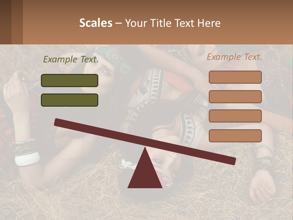A Group Of Women Laying On Top Of A Pile Of Hay PowerPoint Template