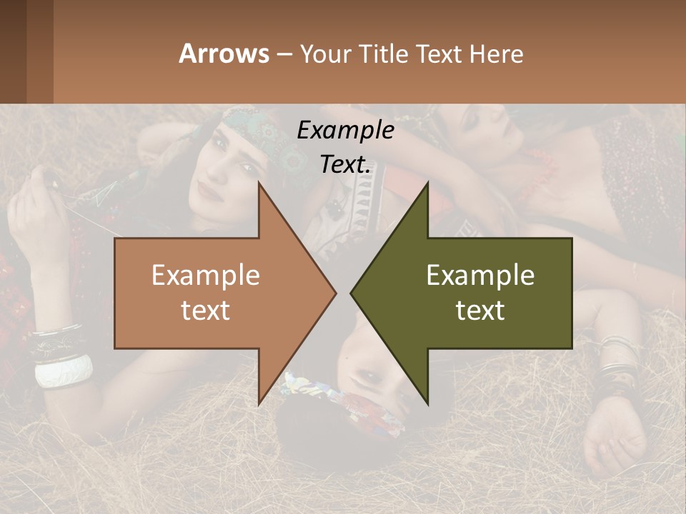 A Group Of Women Laying On Top Of A Pile Of Hay PowerPoint Template