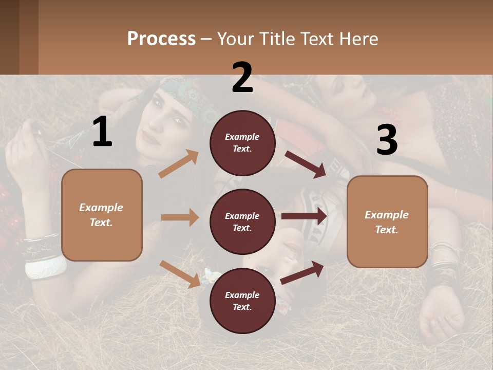 A Group Of Women Laying On Top Of A Pile Of Hay PowerPoint Template