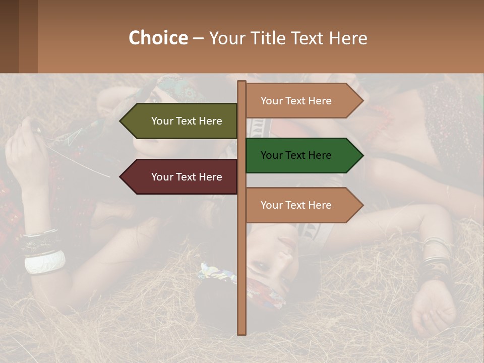 A Group Of Women Laying On Top Of A Pile Of Hay PowerPoint Template