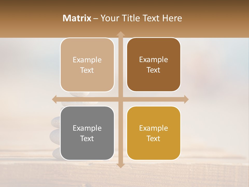 A Stack Of Rocks Sitting On Top Of A Wooden Table PowerPoint Template