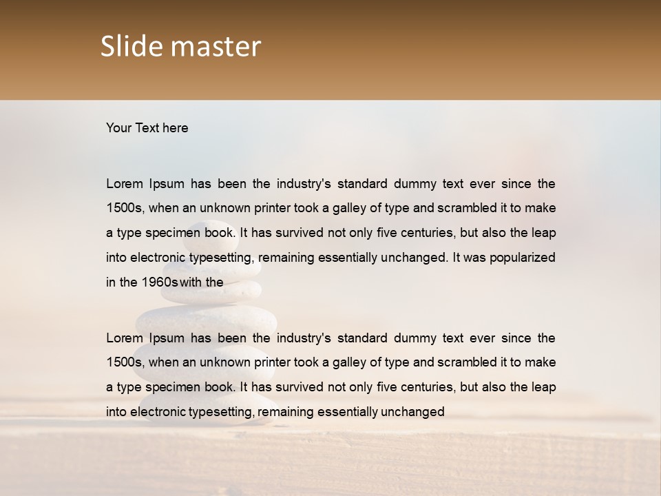 A Stack Of Rocks Sitting On Top Of A Wooden Table PowerPoint Template