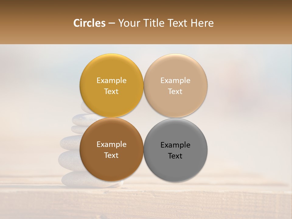 A Stack Of Rocks Sitting On Top Of A Wooden Table PowerPoint Template