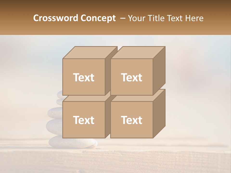 A Stack Of Rocks Sitting On Top Of A Wooden Table PowerPoint Template