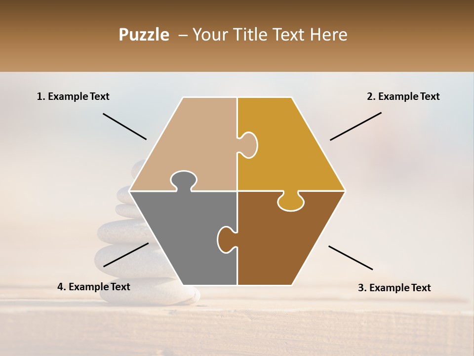 A Stack Of Rocks Sitting On Top Of A Wooden Table PowerPoint Template