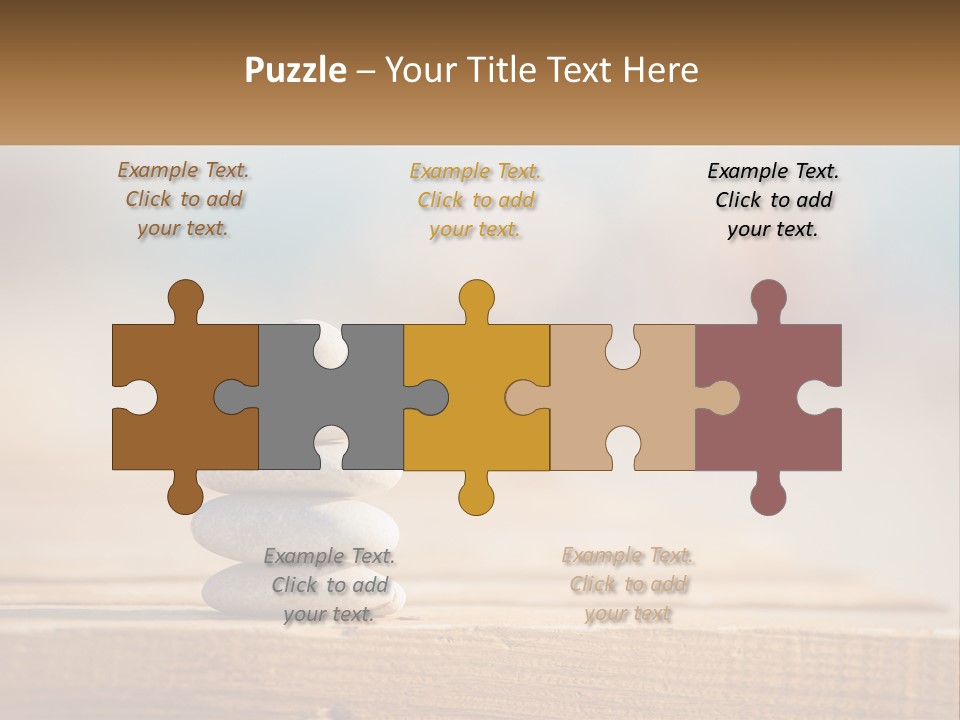 A Stack Of Rocks Sitting On Top Of A Wooden Table PowerPoint Template