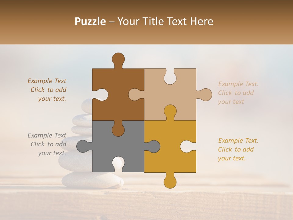 A Stack Of Rocks Sitting On Top Of A Wooden Table PowerPoint Template