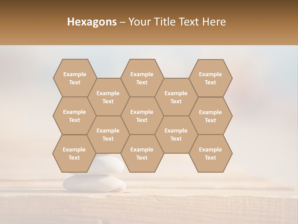 A Stack Of Rocks Sitting On Top Of A Wooden Table PowerPoint Template