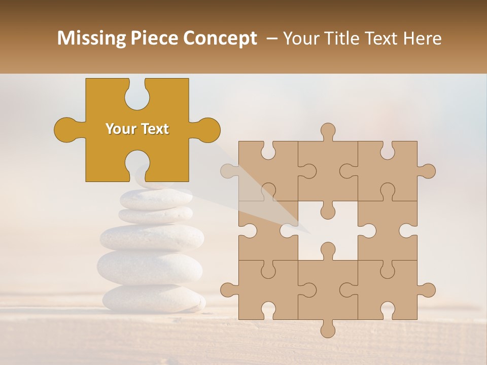 A Stack Of Rocks Sitting On Top Of A Wooden Table PowerPoint Template