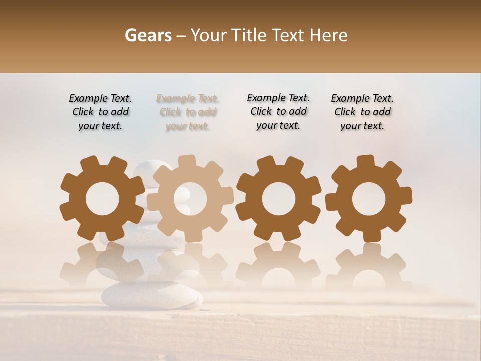 A Stack Of Rocks Sitting On Top Of A Wooden Table PowerPoint Template