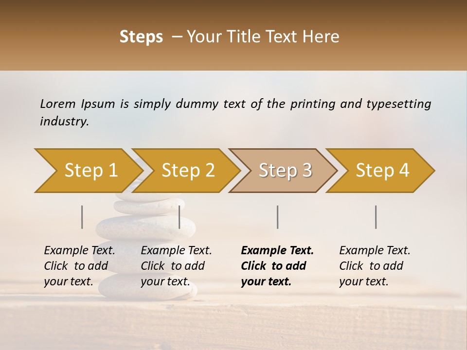 A Stack Of Rocks Sitting On Top Of A Wooden Table PowerPoint Template