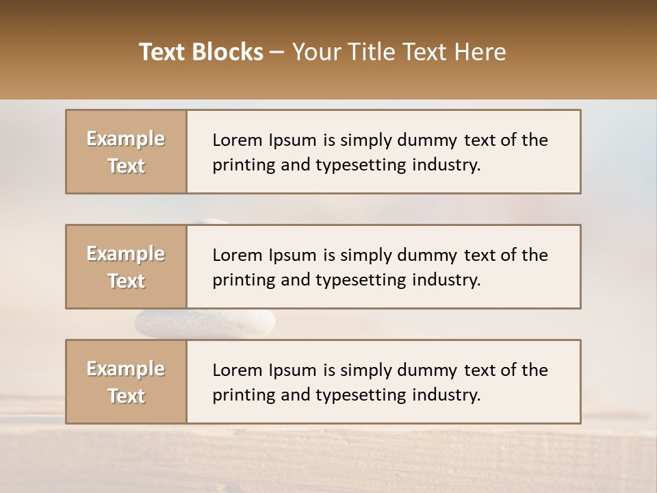 A Stack Of Rocks Sitting On Top Of A Wooden Table PowerPoint Template