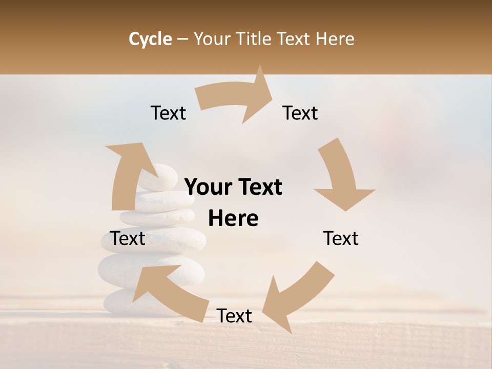 A Stack Of Rocks Sitting On Top Of A Wooden Table PowerPoint Template