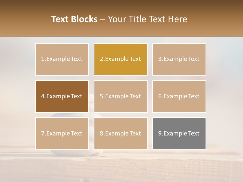 A Stack Of Rocks Sitting On Top Of A Wooden Table PowerPoint Template