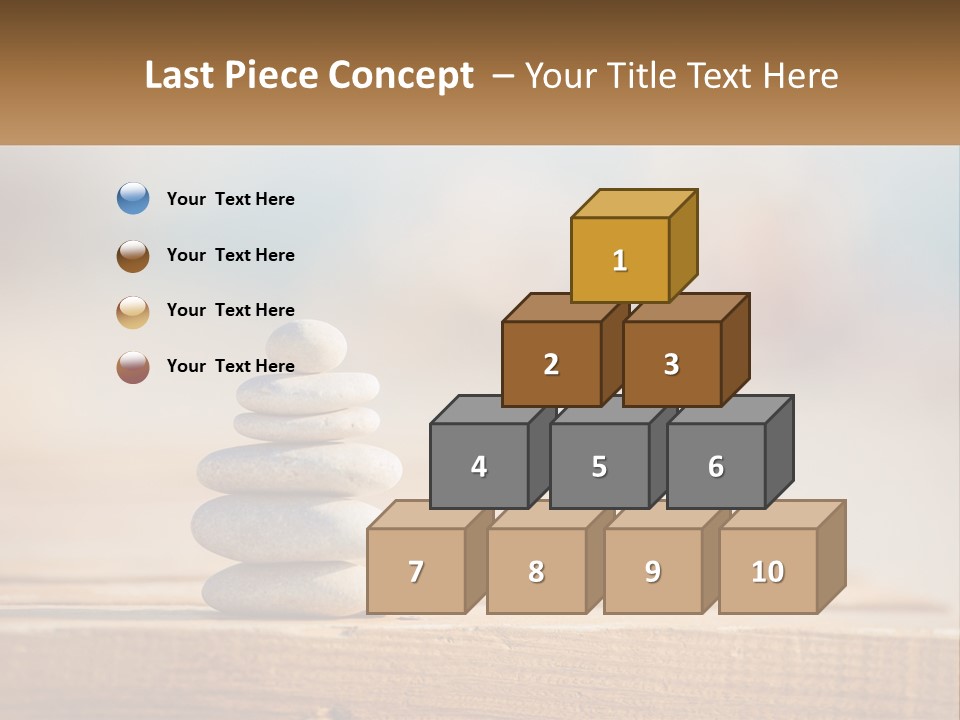 A Stack Of Rocks Sitting On Top Of A Wooden Table PowerPoint Template