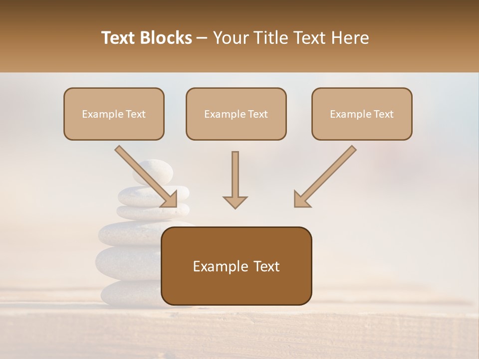 A Stack Of Rocks Sitting On Top Of A Wooden Table PowerPoint Template