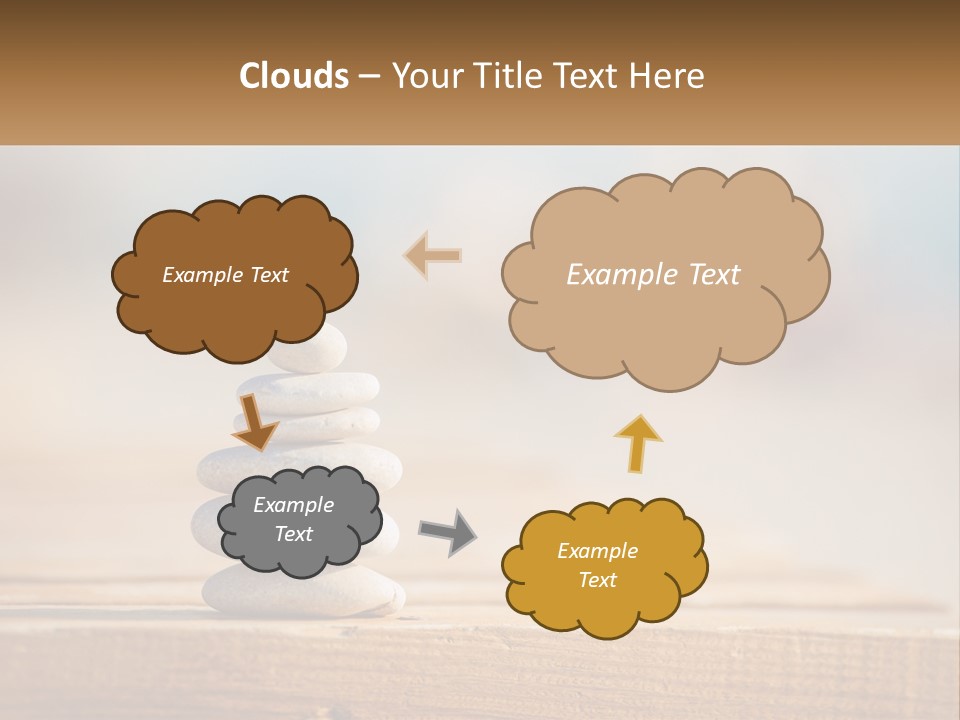 A Stack Of Rocks Sitting On Top Of A Wooden Table PowerPoint Template