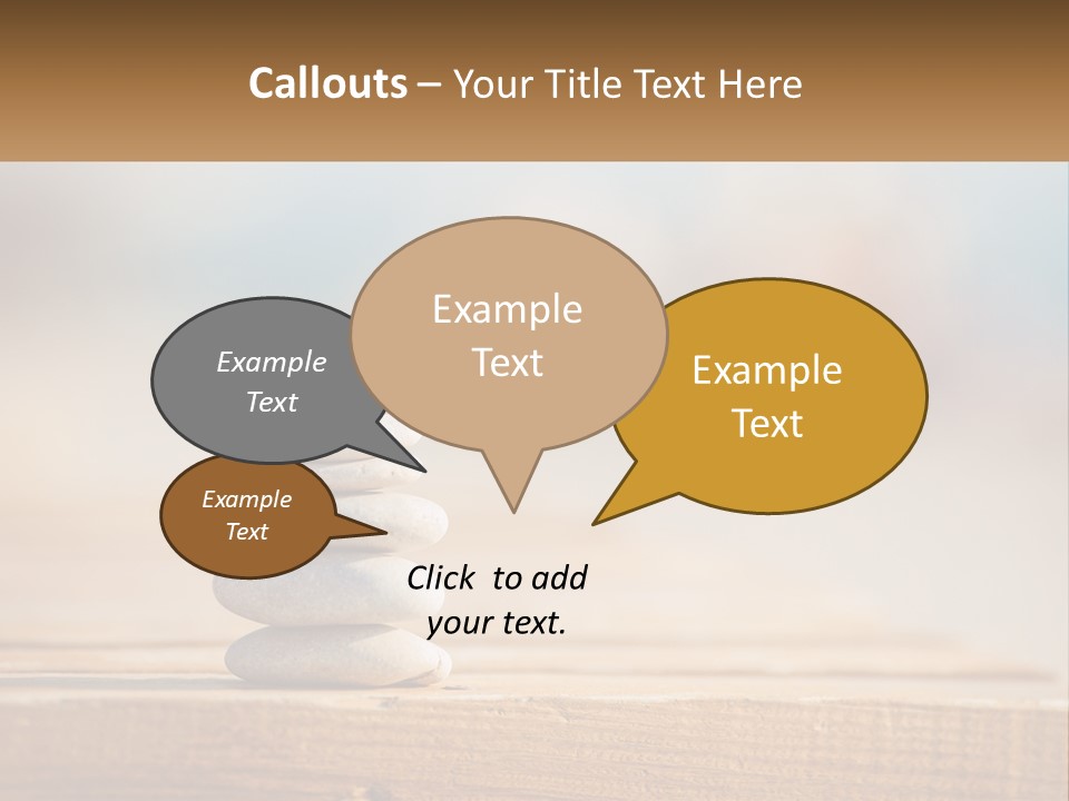 A Stack Of Rocks Sitting On Top Of A Wooden Table PowerPoint Template