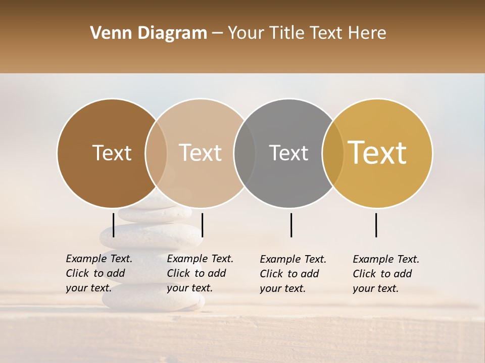 A Stack Of Rocks Sitting On Top Of A Wooden Table PowerPoint Template