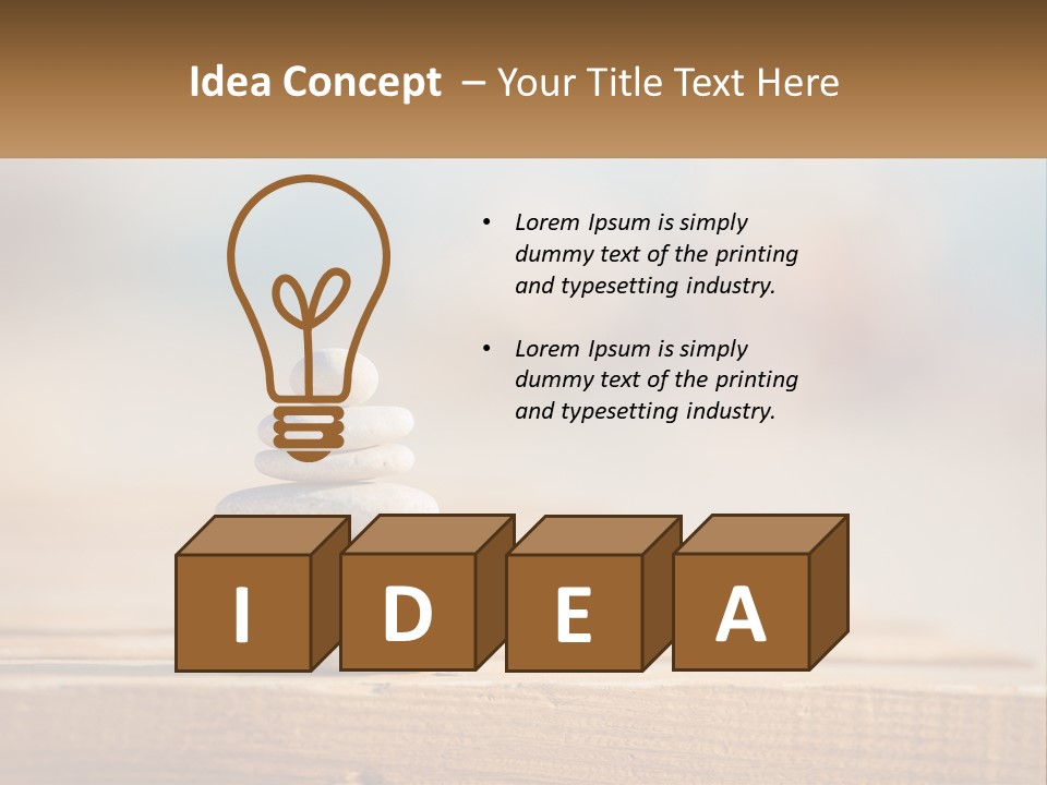 A Stack Of Rocks Sitting On Top Of A Wooden Table PowerPoint Template