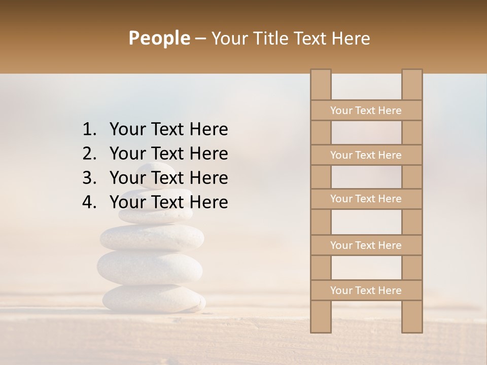 A Stack Of Rocks Sitting On Top Of A Wooden Table PowerPoint Template