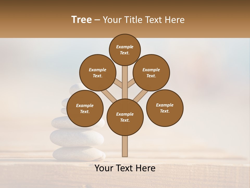 A Stack Of Rocks Sitting On Top Of A Wooden Table PowerPoint Template