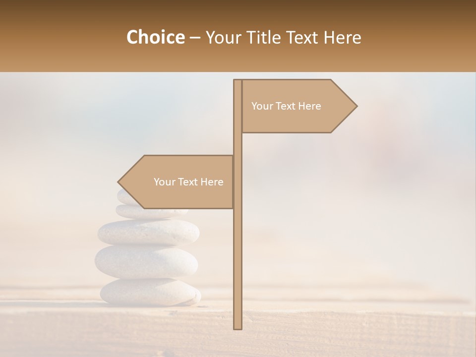 A Stack Of Rocks Sitting On Top Of A Wooden Table PowerPoint Template