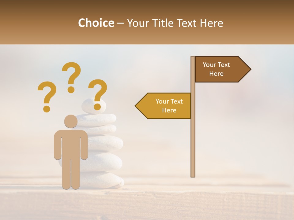 A Stack Of Rocks Sitting On Top Of A Wooden Table PowerPoint Template