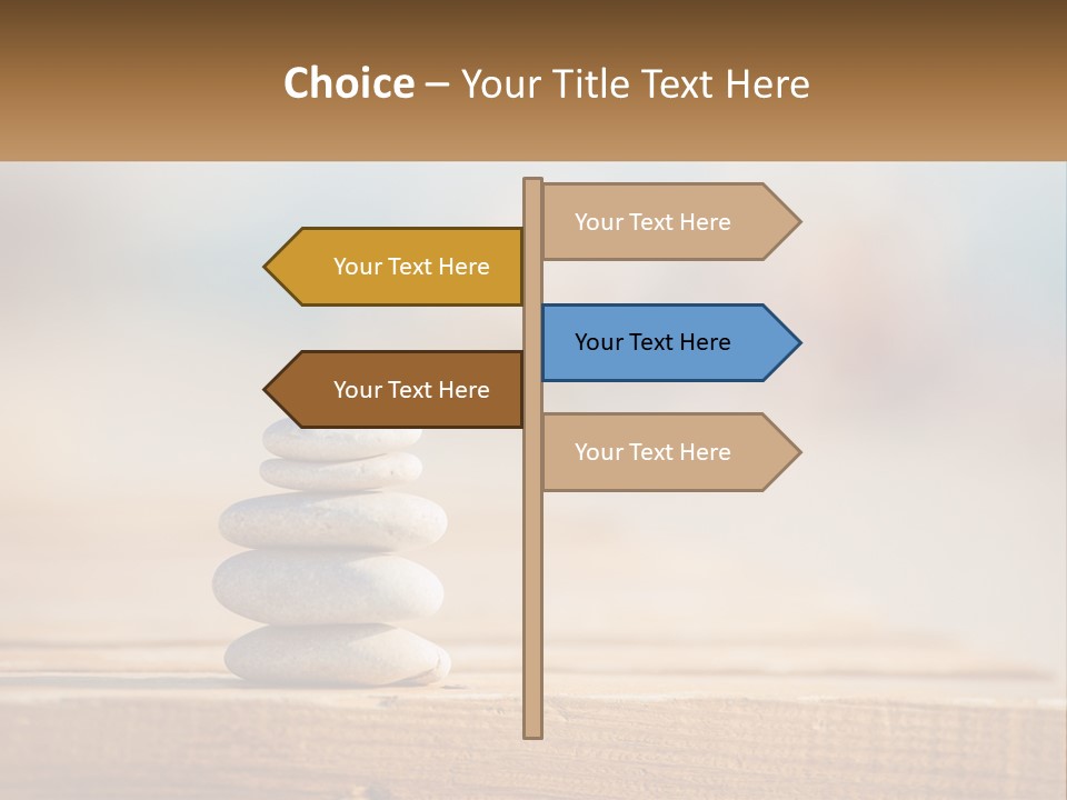 A Stack Of Rocks Sitting On Top Of A Wooden Table PowerPoint Template