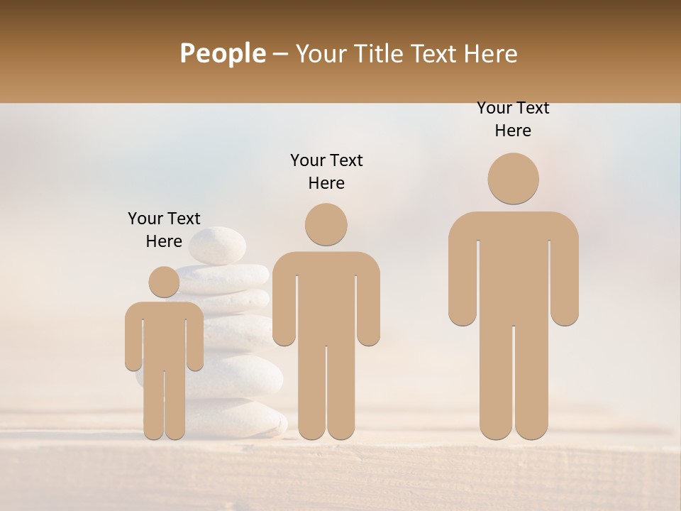 A Stack Of Rocks Sitting On Top Of A Wooden Table PowerPoint Template