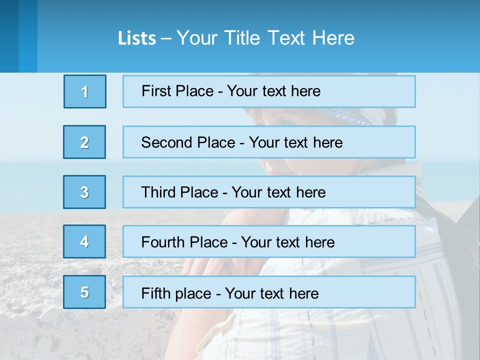 A Woman Sitting On The Beach Wearing A Blue Hat PowerPoint Template