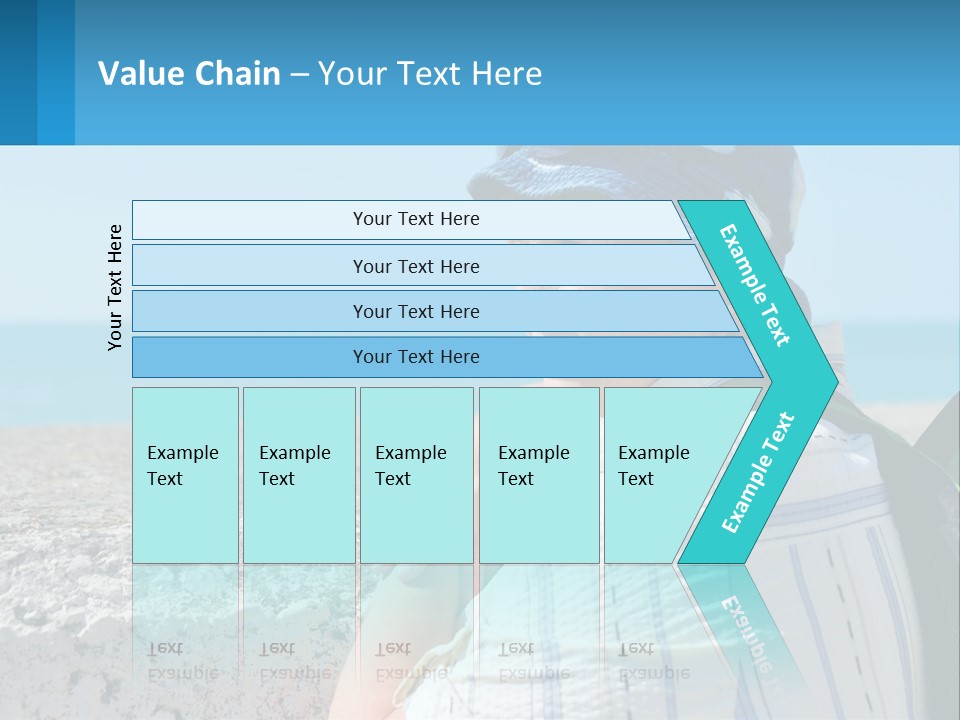 A Woman Sitting On The Beach Wearing A Blue Hat PowerPoint Template