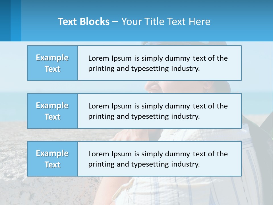 A Woman Sitting On The Beach Wearing A Blue Hat PowerPoint Template