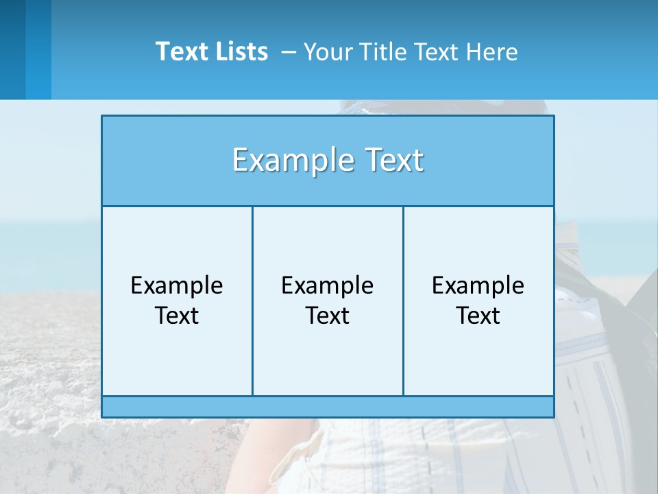 A Woman Sitting On The Beach Wearing A Blue Hat PowerPoint Template