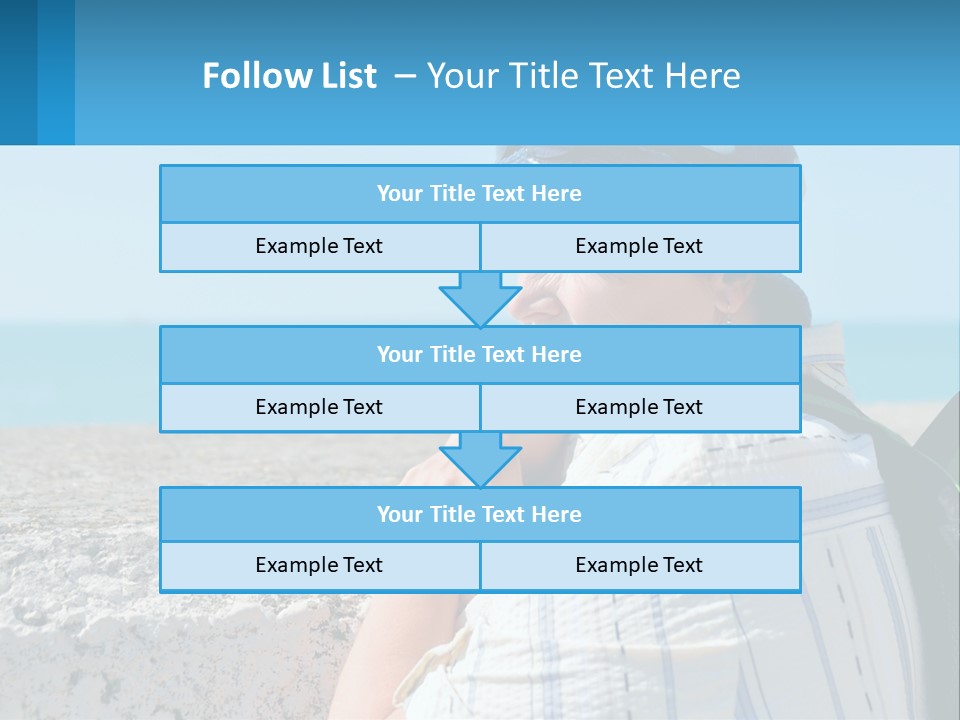 A Woman Sitting On The Beach Wearing A Blue Hat PowerPoint Template