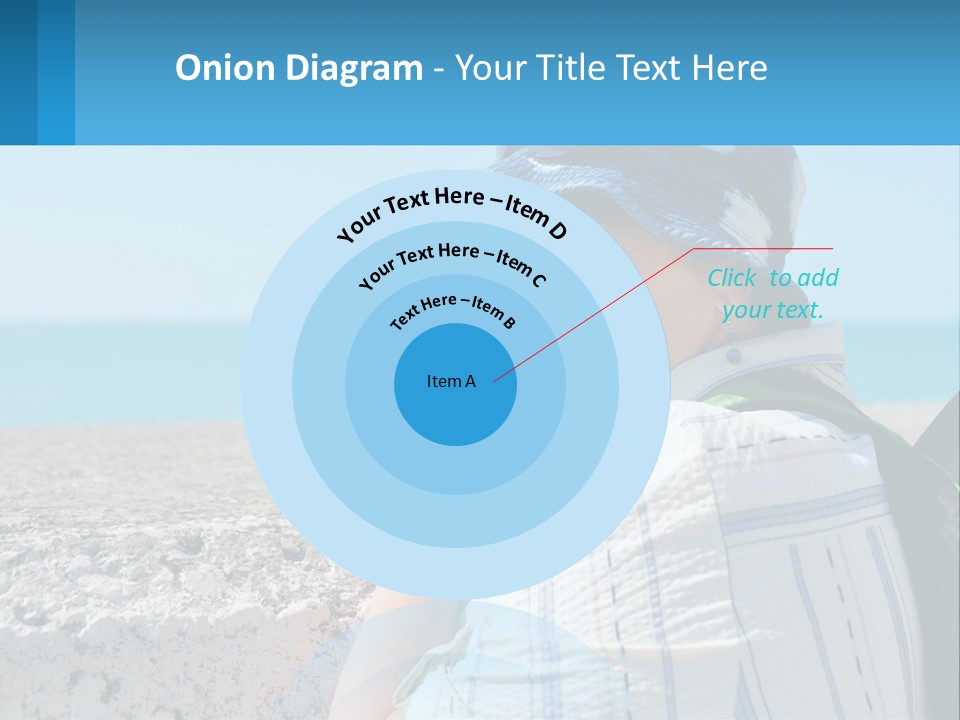 A Woman Sitting On The Beach Wearing A Blue Hat PowerPoint Template