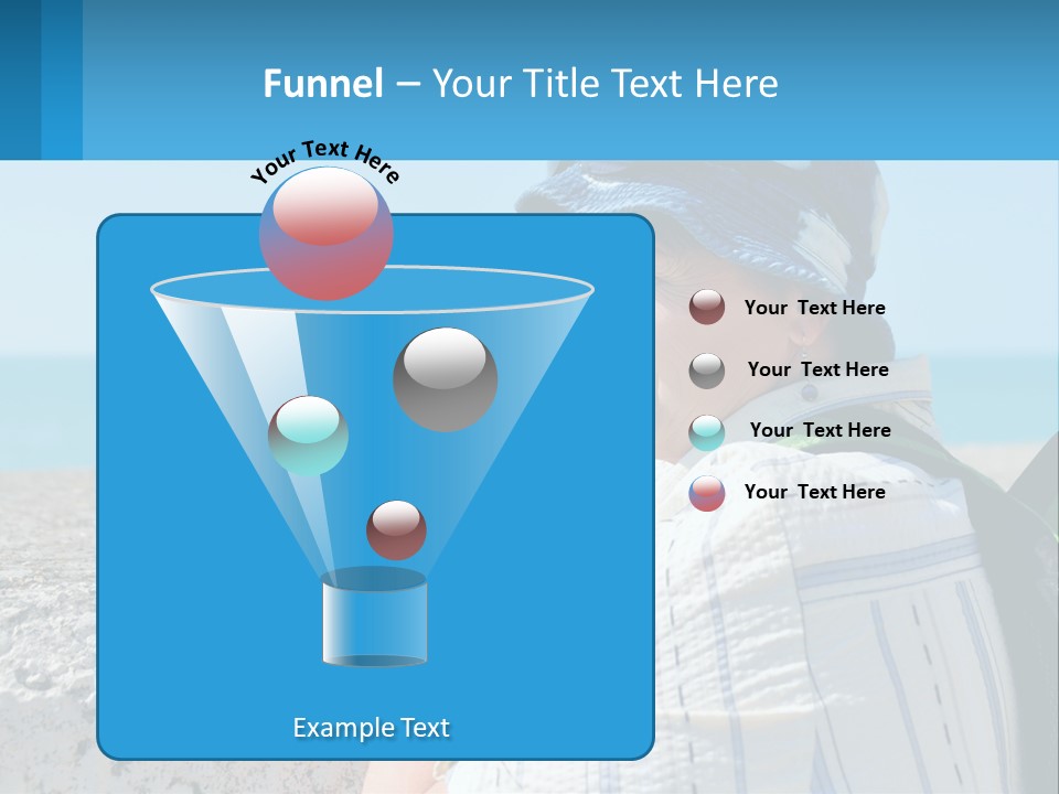 A Woman Sitting On The Beach Wearing A Blue Hat PowerPoint Template