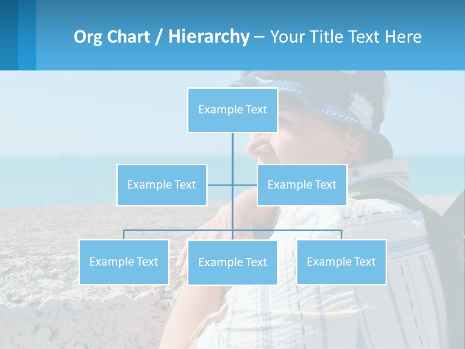 A Woman Sitting On The Beach Wearing A Blue Hat PowerPoint Template