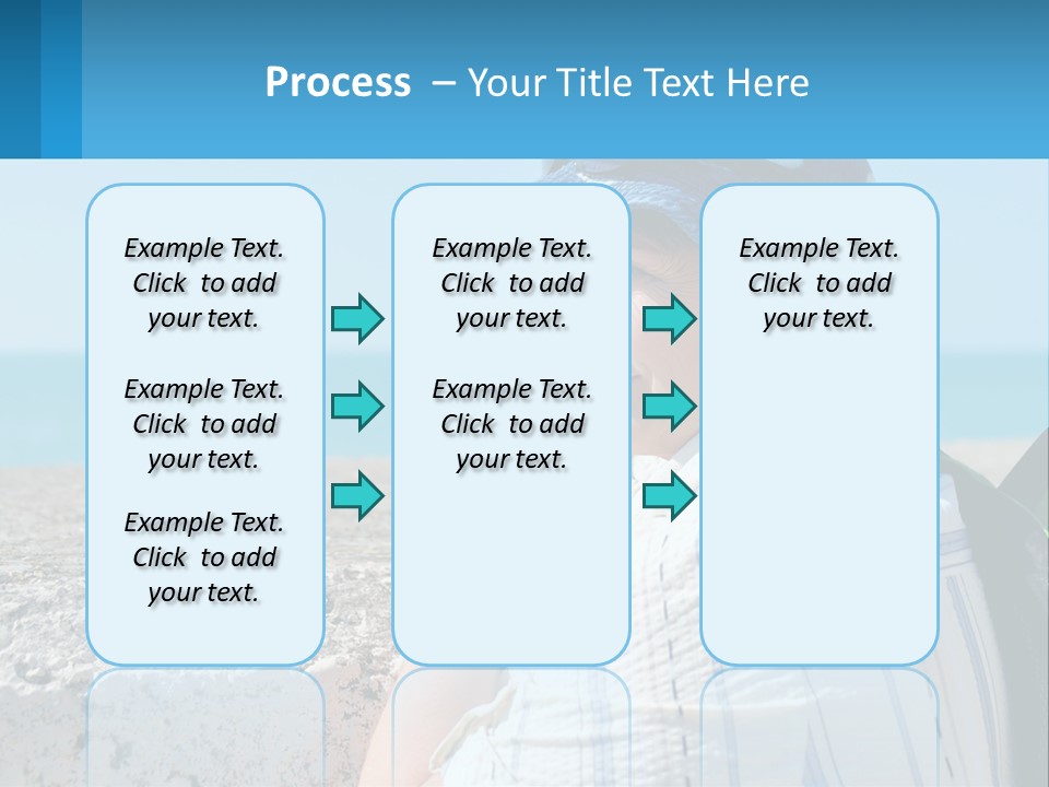 A Woman Sitting On The Beach Wearing A Blue Hat PowerPoint Template