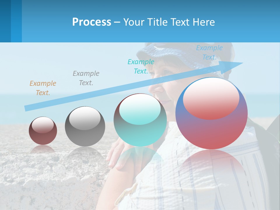 A Woman Sitting On The Beach Wearing A Blue Hat PowerPoint Template