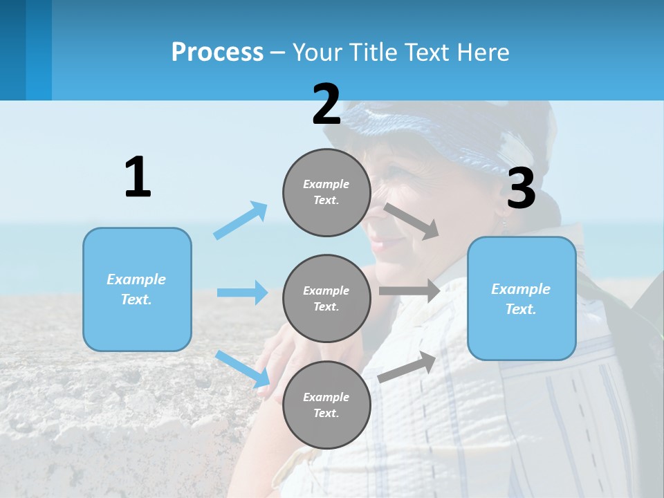 A Woman Sitting On The Beach Wearing A Blue Hat PowerPoint Template