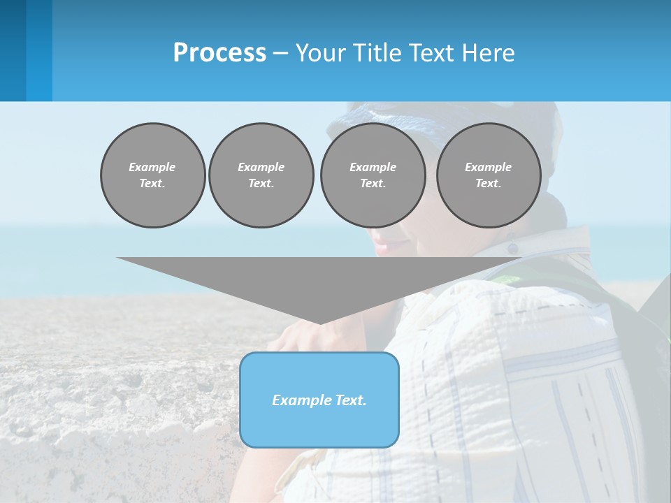 A Woman Sitting On The Beach Wearing A Blue Hat PowerPoint Template