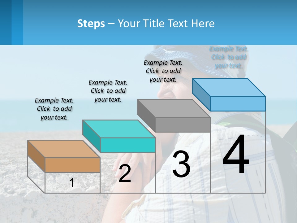 A Woman Sitting On The Beach Wearing A Blue Hat PowerPoint Template