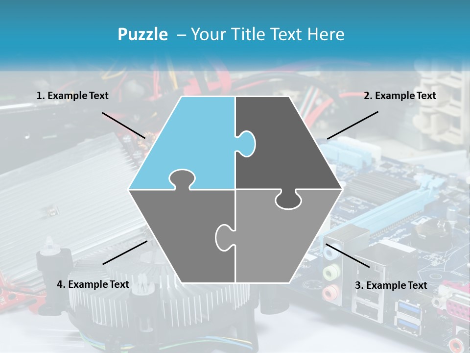 A Computer Motherboard With Wires And Other Electronic Components PowerPoint Template