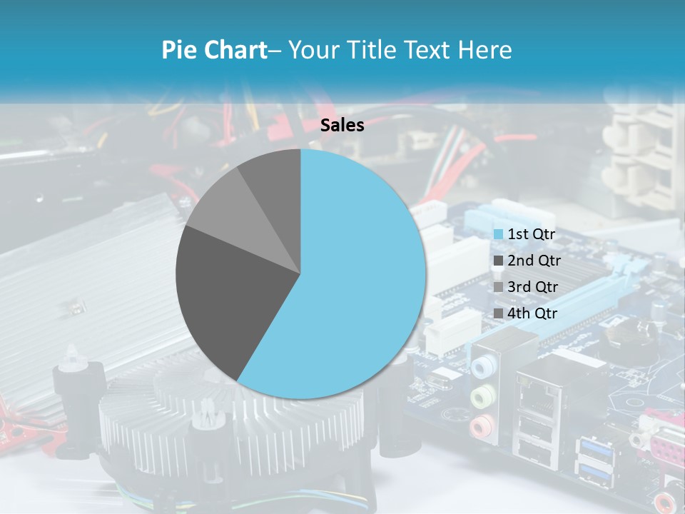 A Computer Motherboard With Wires And Other Electronic Components PowerPoint Template