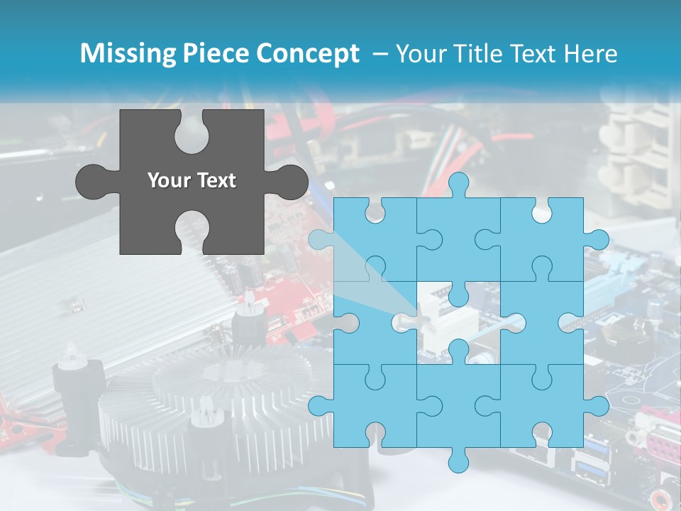 A Computer Motherboard With Wires And Other Electronic Components PowerPoint Template