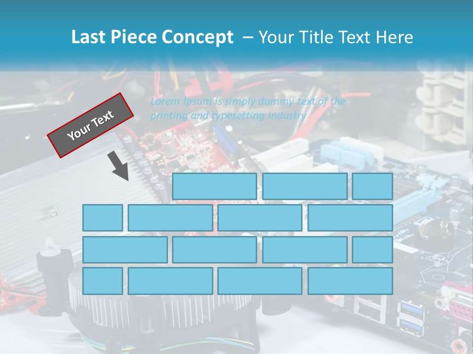 A Computer Motherboard With Wires And Other Electronic Components PowerPoint Template