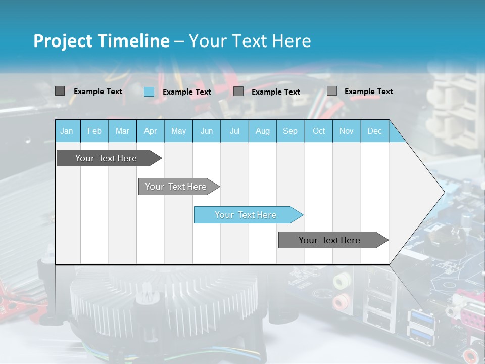 A Computer Motherboard With Wires And Other Electronic Components PowerPoint Template