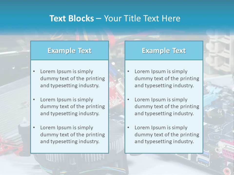 A Computer Motherboard With Wires And Other Electronic Components PowerPoint Template