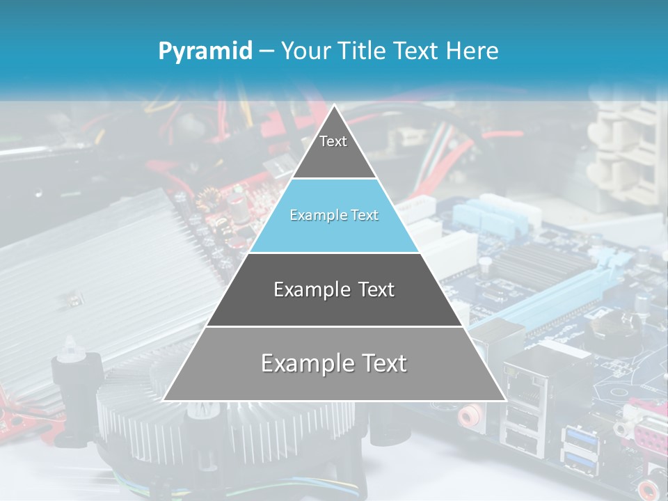 A Computer Motherboard With Wires And Other Electronic Components PowerPoint Template